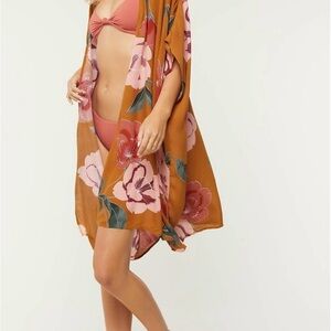 O’Neill Kimberly Kimono tobacco floral beach cover up